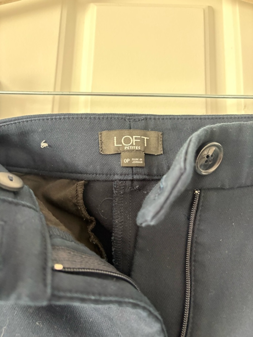 LOFT Petites Navy Straight-Leg Dress Pants